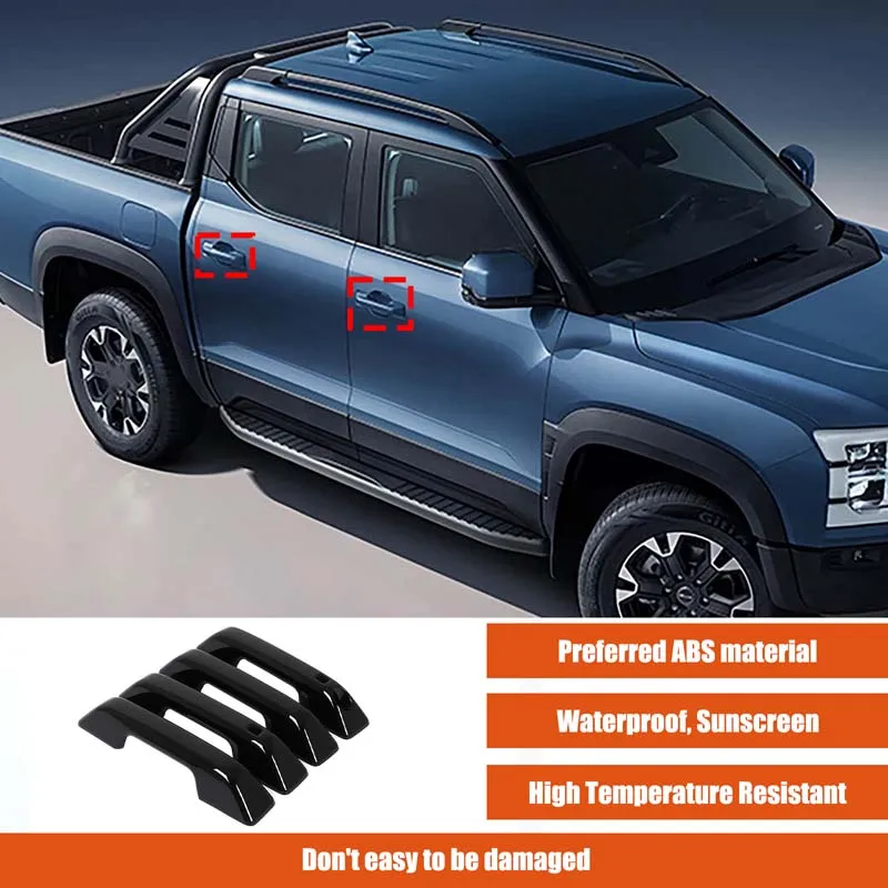 

For BYD Shark 2024-2026 ABS Carbon Fiber Pickup Truck Car Door Handle Covers Trim Car Accessories(LHD RHD)