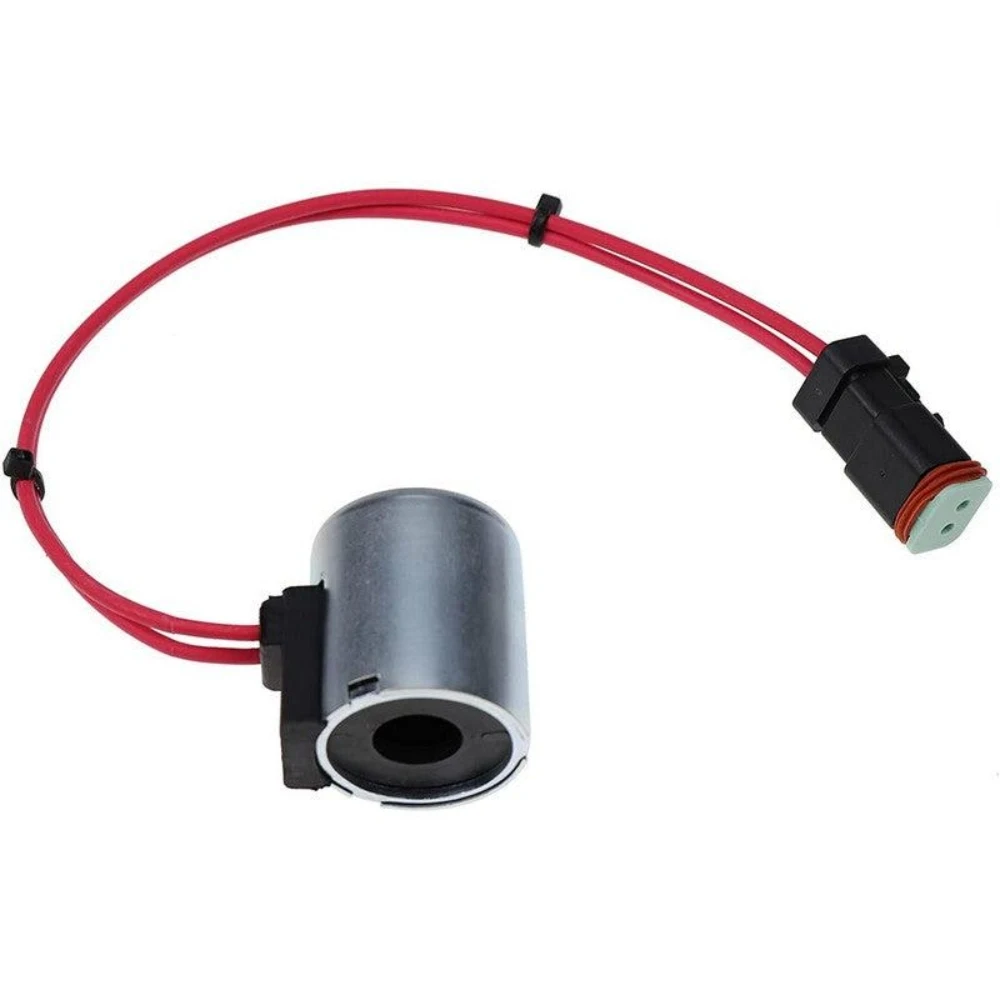 Solenoid Valve Coil 1300912 130-0912 12V Hydraulic Valve Coil for Backhoe Loader 416C 420D 424D 428D 430D Replacement