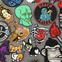 Fire Punk Patches Iron-on Clothes Thermoadhesive Patches Appliques DIY Anime Patches Sticker for Jacket Jeans