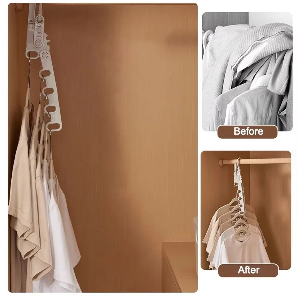 2026 New Hotels Multi‑function Clothes Hook Five‑hole Foldable Clothes Drying Rack Angle Adjustable Clothes Hanger Travel