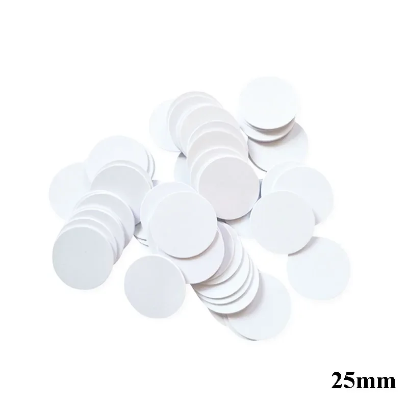 5/10Pcs RFID T5577 125KHz Access Control Card NFC Sticker 25mm Blank Rewritable Clone Copy Token, Round Shape, PVC Material