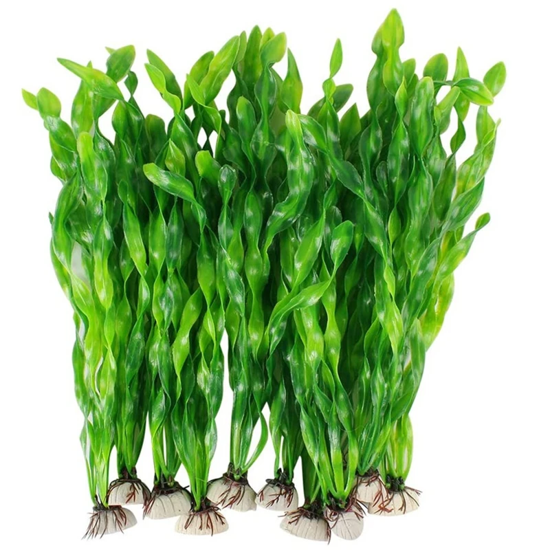 Plantas acuáticas artificiales para acuario, terrario, adornos para pecera, decoración, 10x