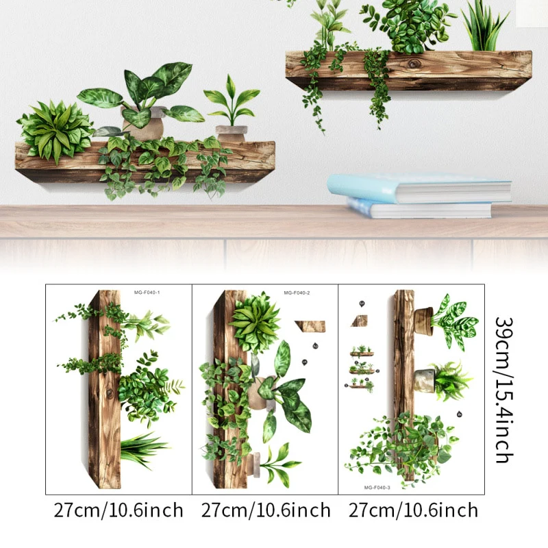 3 teile/satz Kreative Wand Aufkleber Topfpflanze Aufkleber Selbst-klebe Abnehmbare Wandbild DIY Wand Kunst Hause Dekoration Zubehör