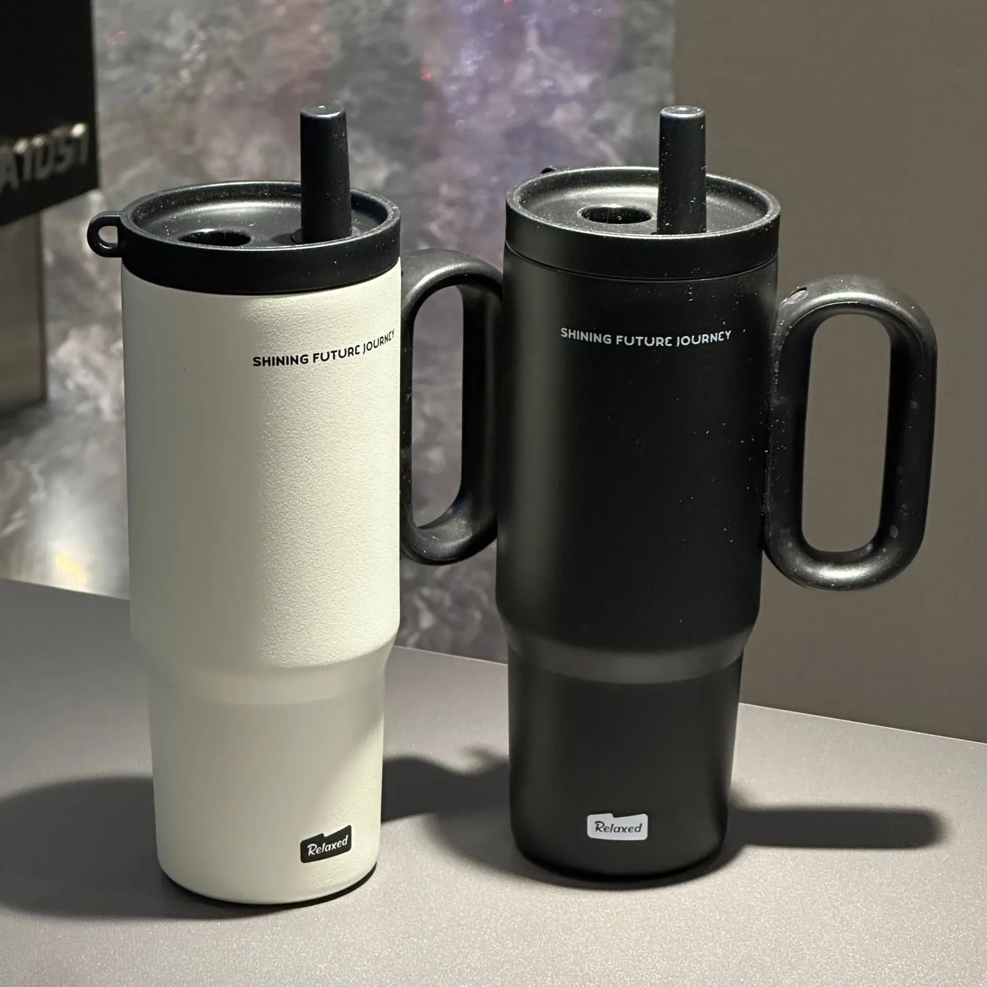 720ML Stainless Steel Thermos Cup with Straw & Handle Ice Coffee Drink Vacuum Insulated Cup Car Travel Outdoor Water Bottle