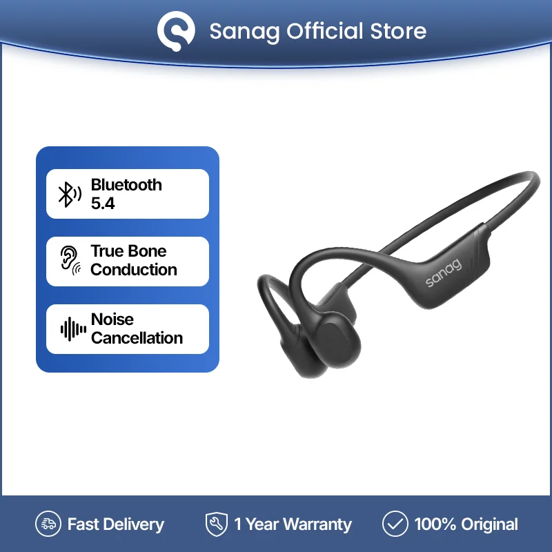 Sanag B21S True Bone Conduction Bluetooth 5.4 Earphone AAC HiFi Powerful Bass Headphones Sport Earbuds Running Wireless Headset