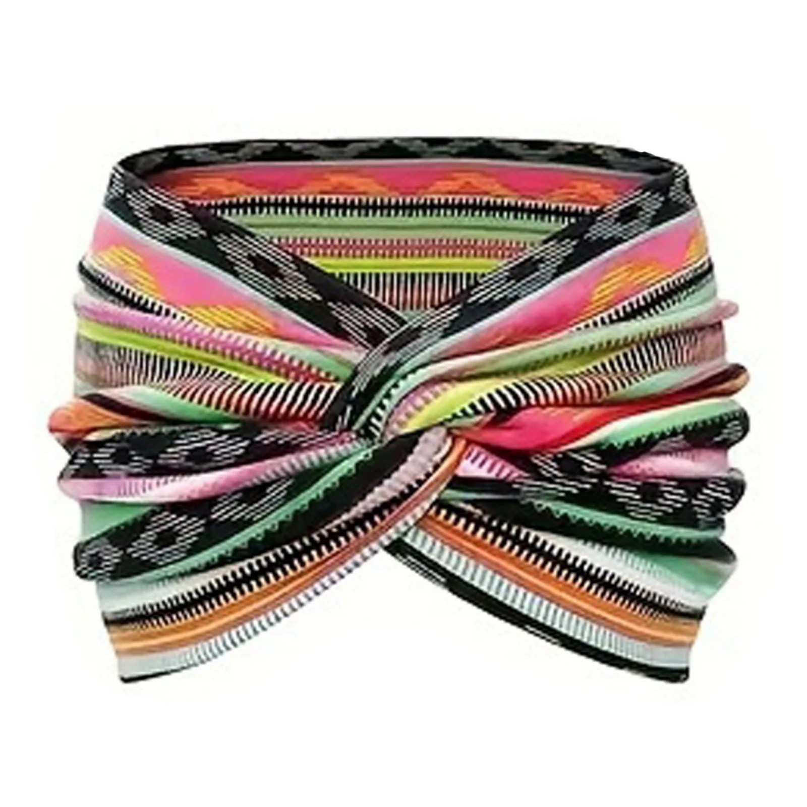 1 x extra breites Haarband für Damen, Leopardenmuster, Kreuz, breites elastisches Haar-Accessoire, Kopfbedeckung, geknotetes Haarband im Kopftuch-Stil – Detail 3