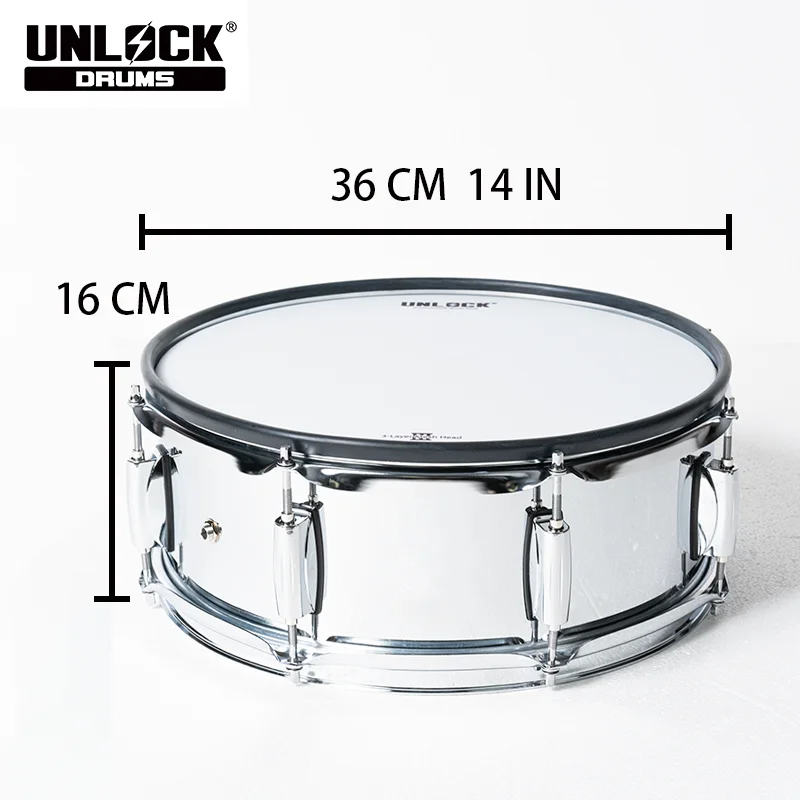 Caisse claire électronique en acier de 14 pouces, capteurs à Triple déclenchement, déverrouiller pour une utilisation avec ROLAND/