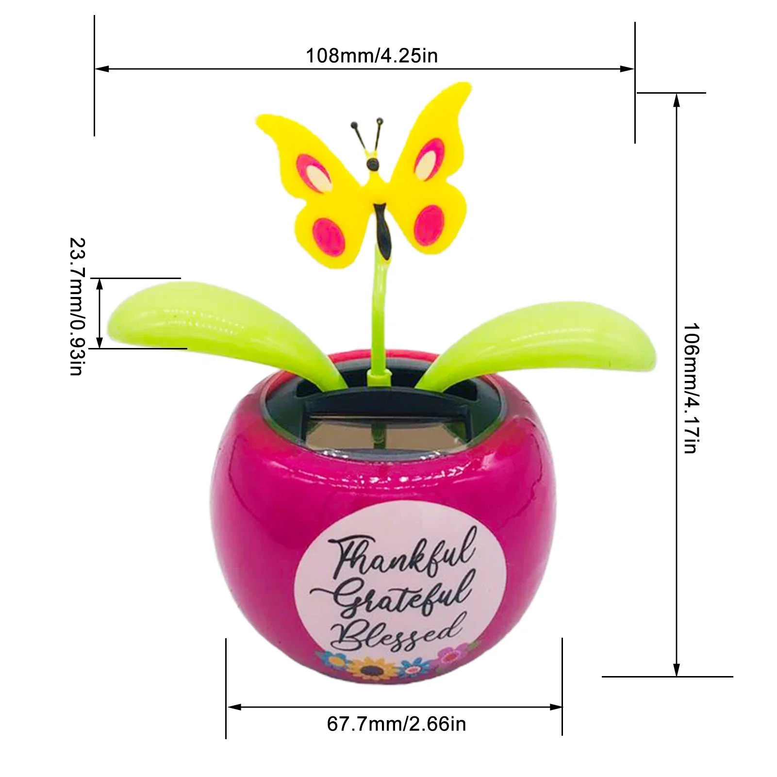 Solar Powered Dancing Flower Sunflower Swinging Butterfly Flip Flap Animated Bobbleheads Dancer Toy Desk Dashboard Decorations