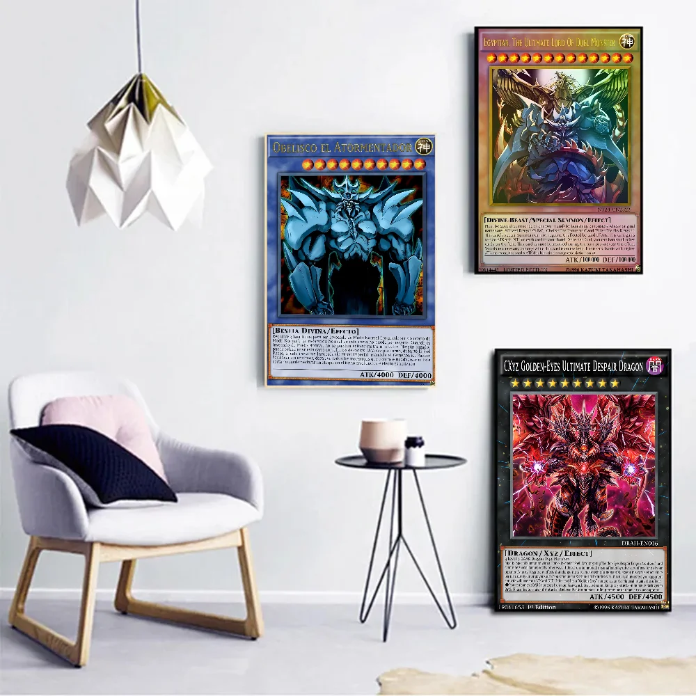 Yu-Gi-Oh Cards Anime Posters Sticky Whitepaper Sticker DIY Room Bar Cafe Kawaii Room Decor