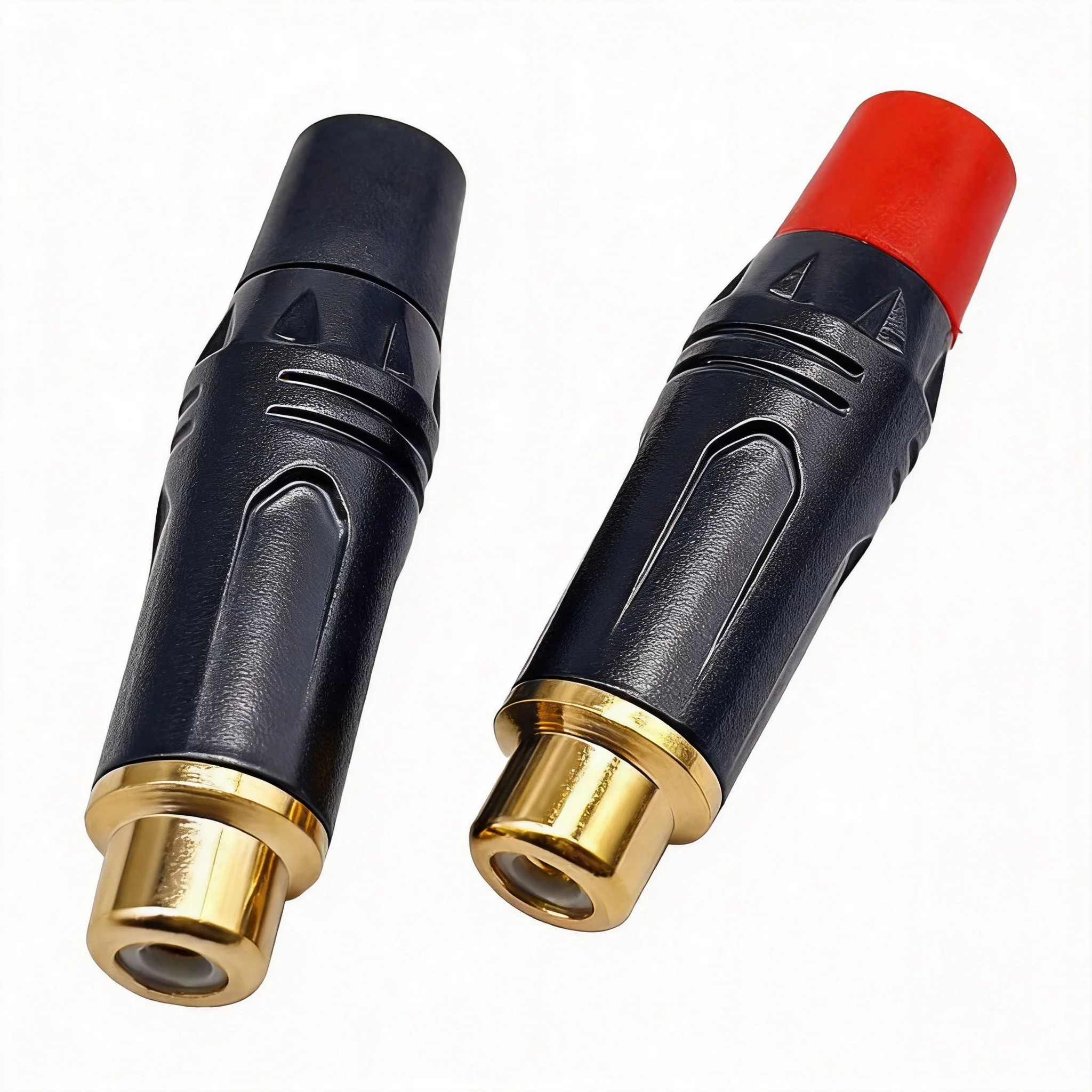 2PCS RCA Female Audio Video Jack Connector Lotus Type, Black Electrophoresis Contacts AV Sockets for Stereo, TV, DVD, Amplifier