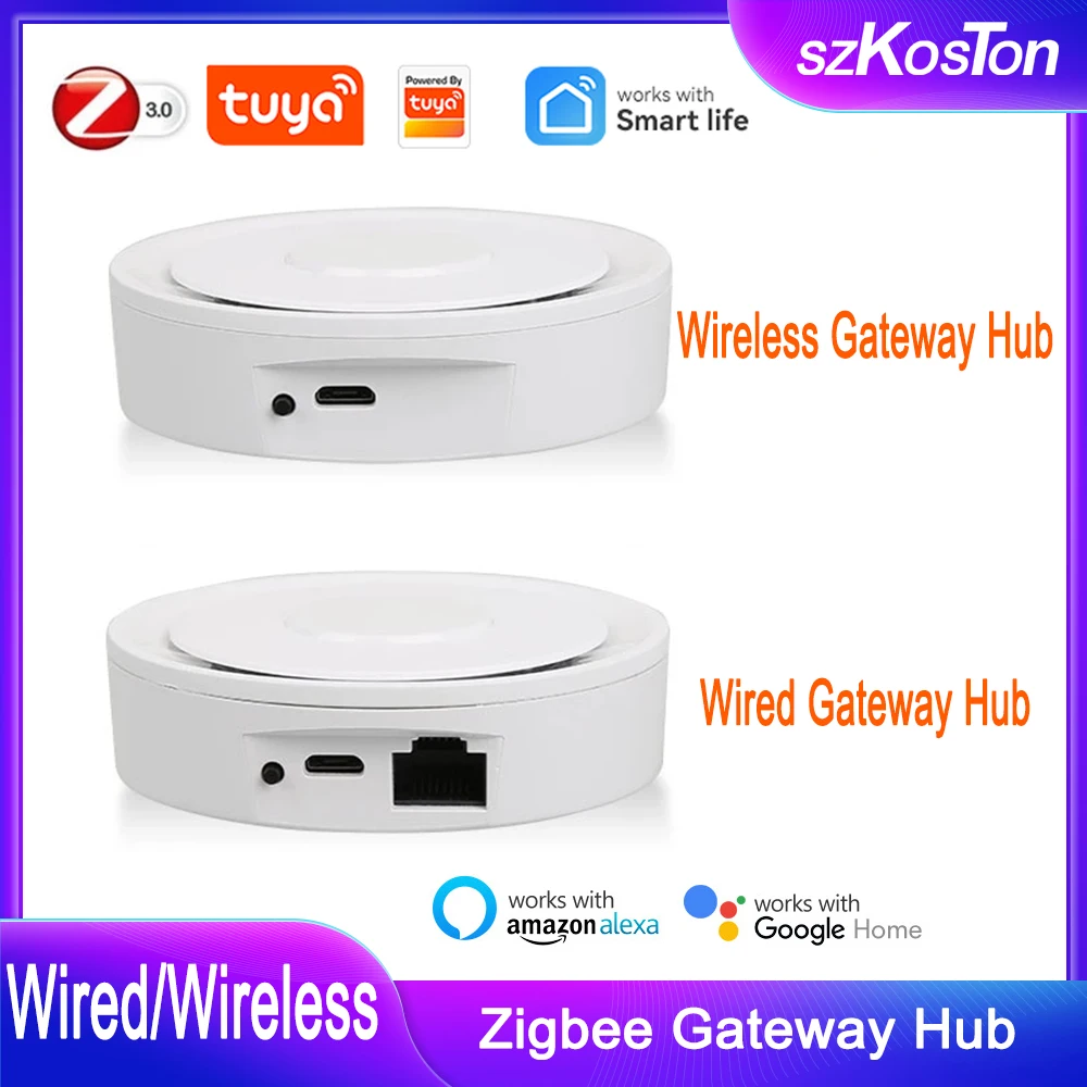 Zigbee 3.0 com fio sem fio gateway hub tuya casa inteligente controle de voz para alexa google assistente vida inteligente app controle remoto