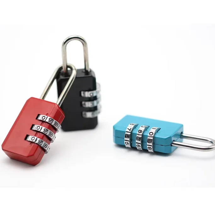 Mini Aluminum Alloy Combination Padlock Resettable 3-Digit Number Password Lock for Traveling Bag And Door