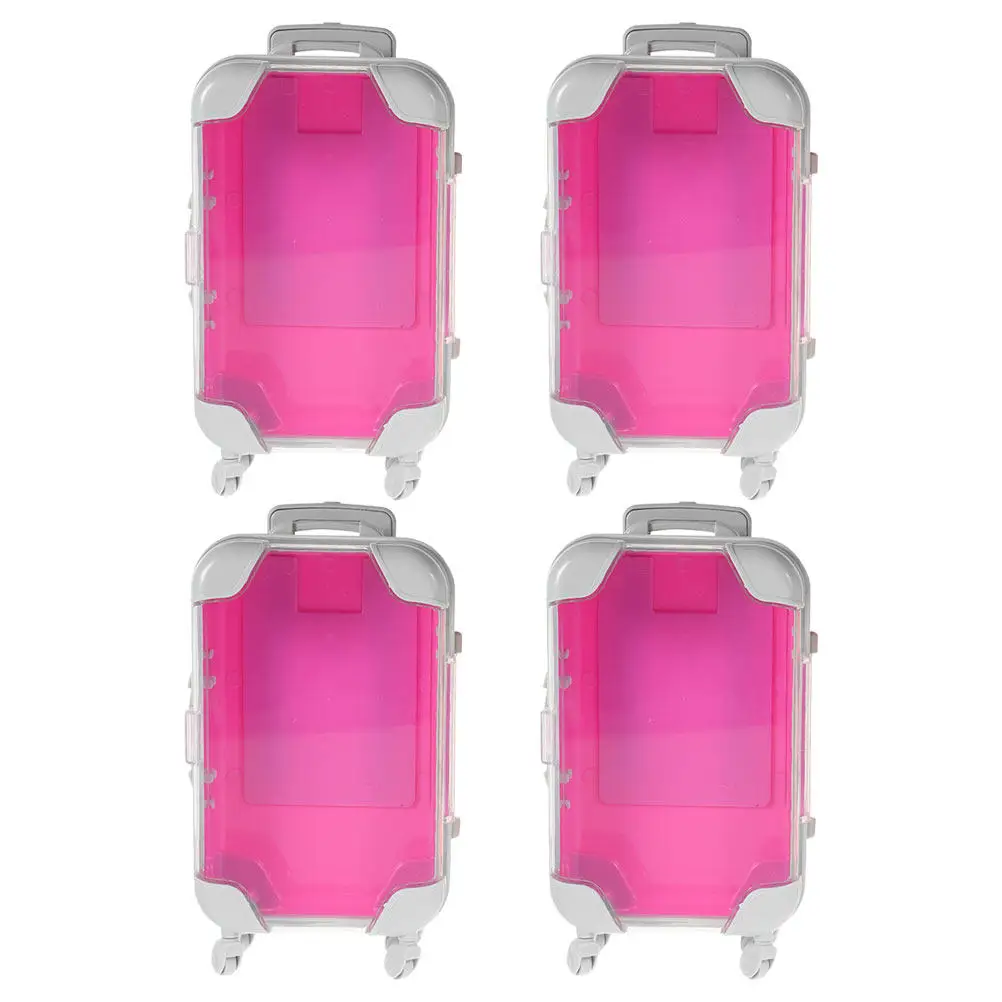 

4Pcs Mini Makeup Storage Suitcase Eyelash Organizer Case Portable Carrying Box Travel Makeup Artist Lashes Container