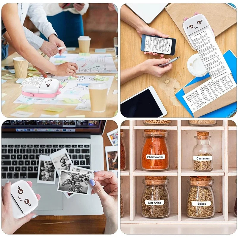 Portable Mini Printer With Wireless Connection For Smartphones Small Household Pressure-Sensitive Photo Thermal Paper Printer