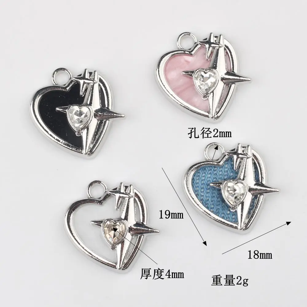 40pcs Vintage Love Heart Pendant Charms Handmade Silvery Color Star Necklace Earrings Pendants Diy Jewelry Making Accessories