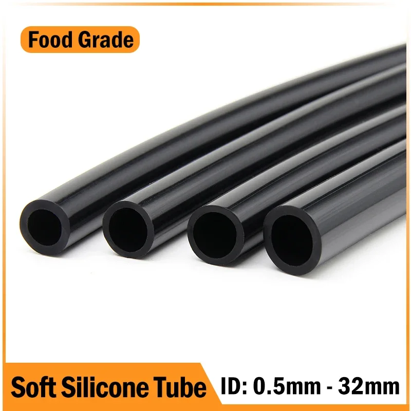 

1/3/5/10M Black Food Grade Soft Silicone Rubber Hose ID 0.5~32mm OD 1~38mm Flexible Garden Rubber Hose Aquarium Soft Tubing Pipe