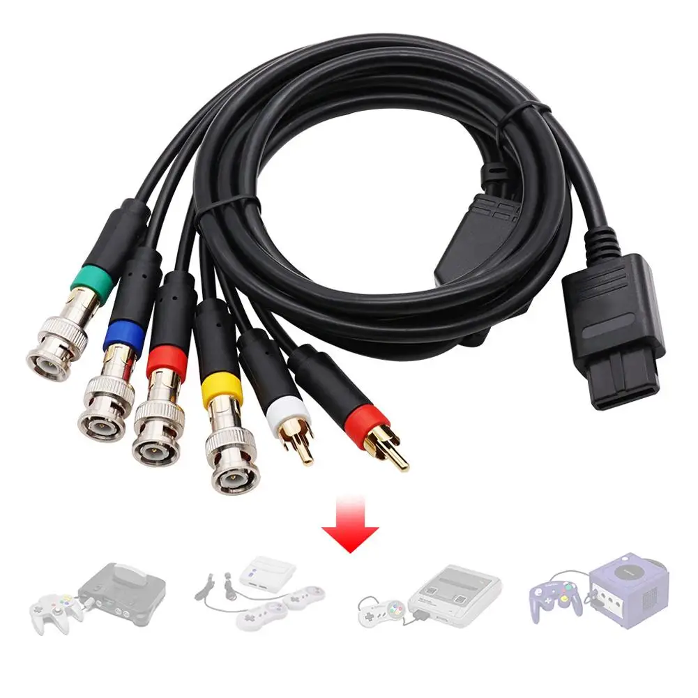 Bitfunx RGB/RGBS Cable for N64 64 SNES NGC Video Consoles Composite Cable With Strong Stability