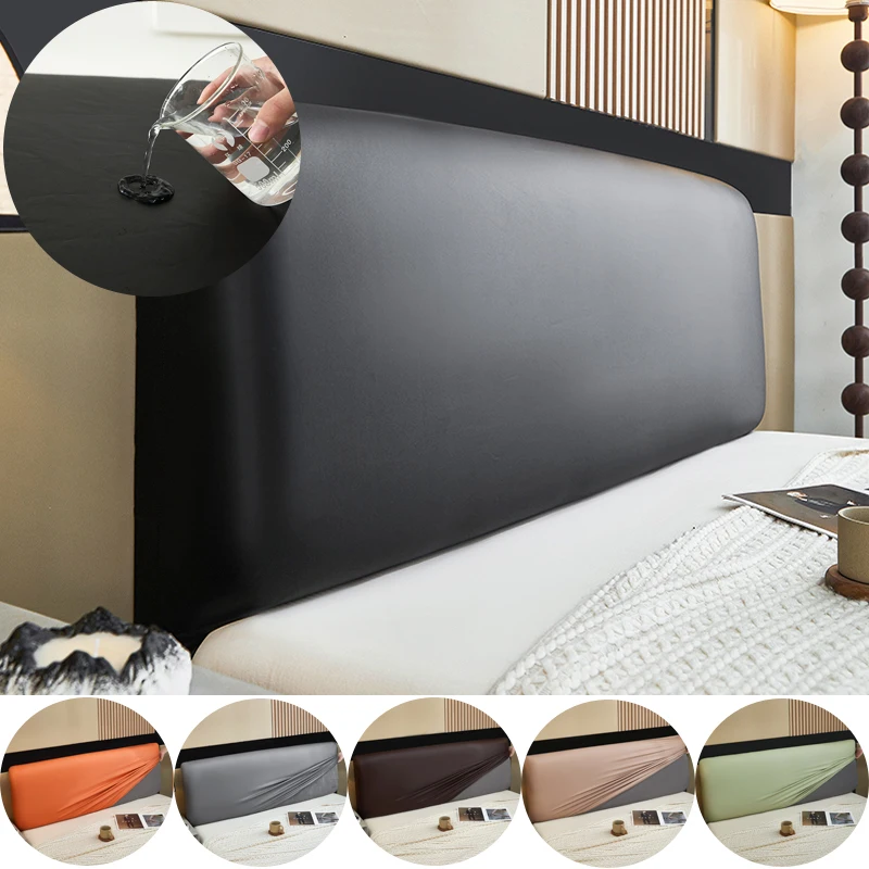 waterproof Bed Headboard Cover for Queen Stretch Bed Head Board Slipcover Covers, Dustproof Protector Velvet Cover for Headboard