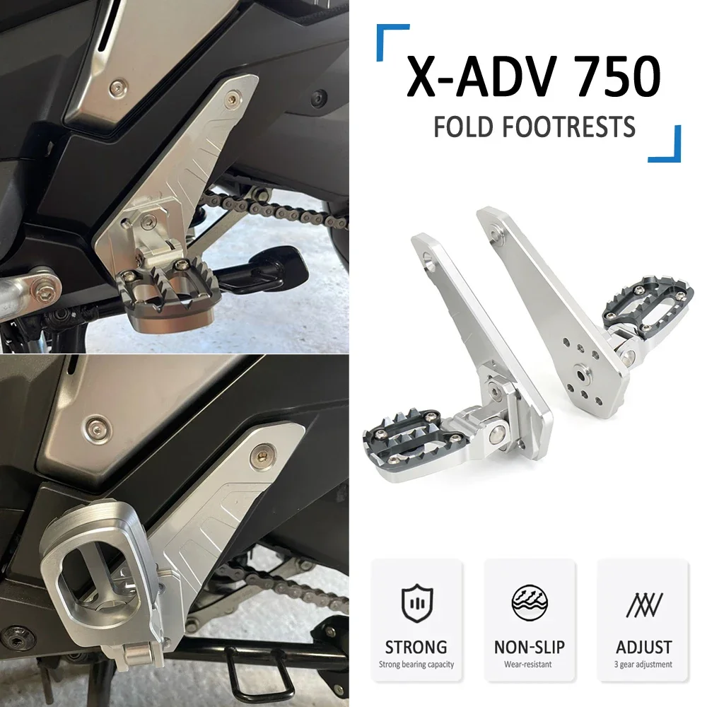 

For Honda X-ADV XADV 750 2021 2022 2023 2024 2025 X-ADV750 XADV750 Rear Pedal Foot Stand Folding Footrests Passenger Foot Kit