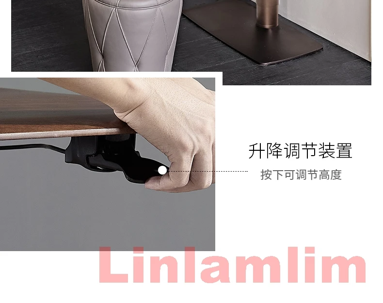 Linlamlim Italian Sintered Stone Computer Desks Nordic Liftable Mobile Table Modern Rectangle / Oval Designer Side Table