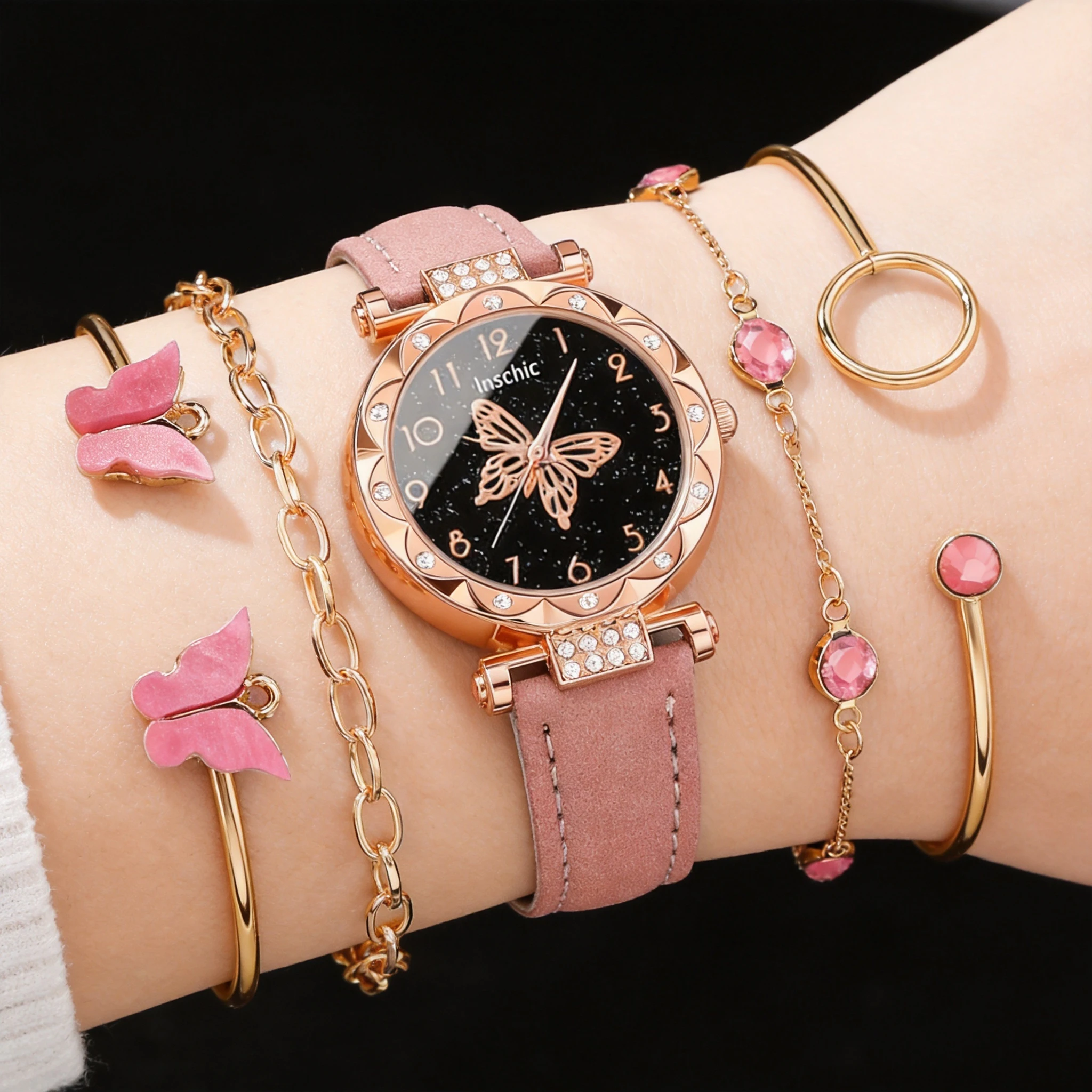 5Pc Trendy Latest Elegant And Fashionable Quartz Watch, Ideal Gift For Friends And Family On Valentine's Day, Easter, Birthdays