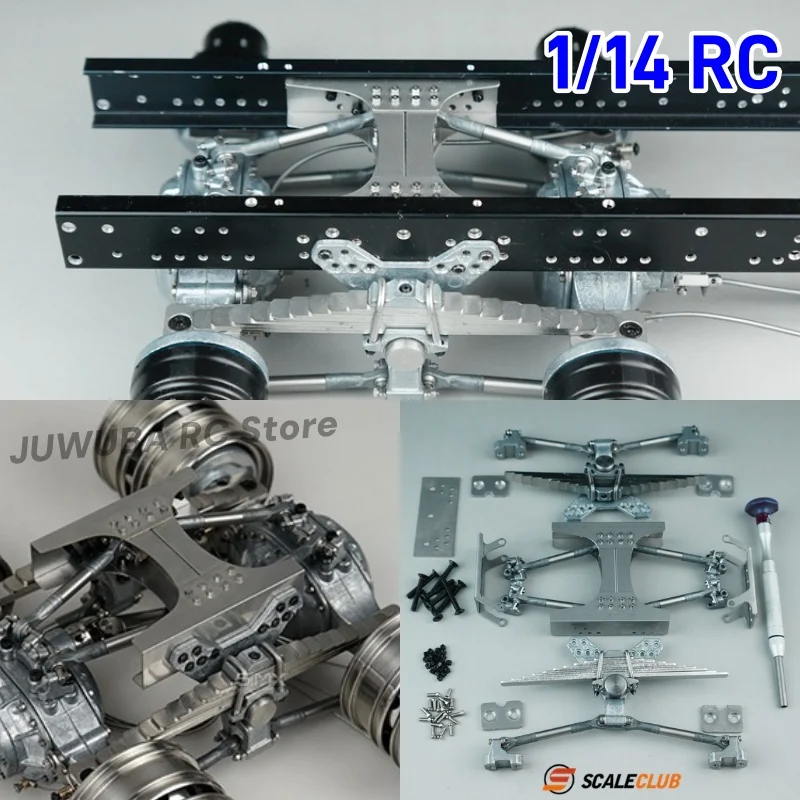 1/14 RC Truck Zweiachsiges Hinterradaufhängungssystem HXG-QQ-1, geeignet für Tamiya LESU 1 14 Rc Traktor LKW Teile Zubehör DIY