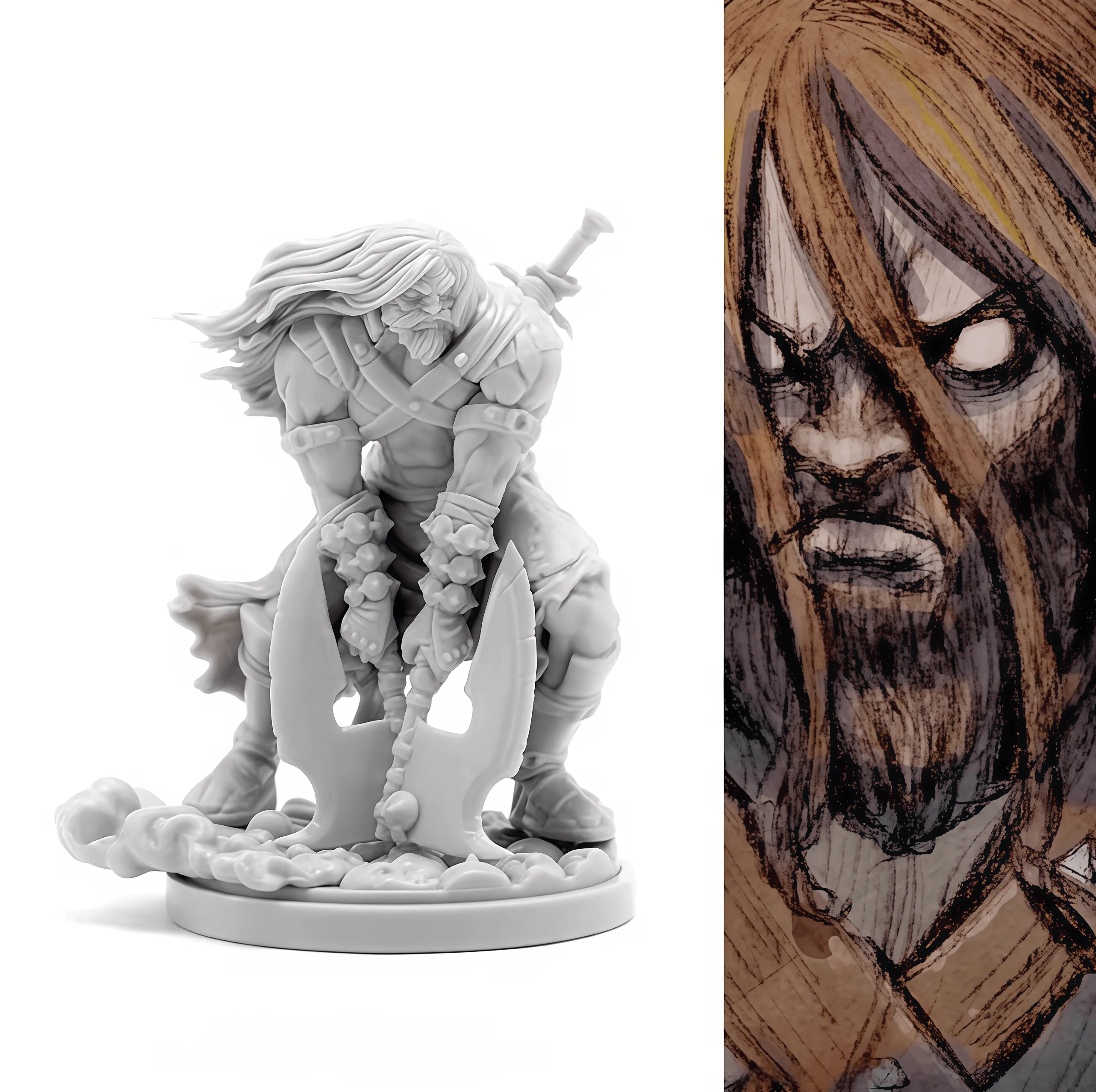 

38mm Cast Resin Model Assembly Kit, GK， Martial God Warrior, Unpainted, Needs To Be Assembled