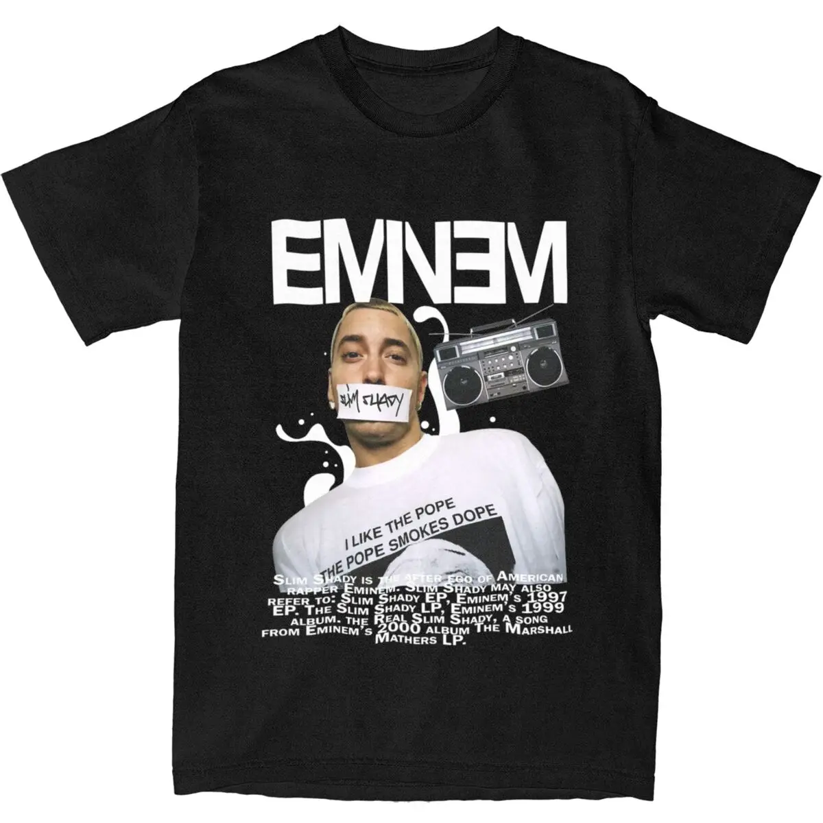 Famous Rapper Eminem T-Shirt Summer Rock Music Streetwear T-Shirts Cotton Fashion Tshirt For Mens Short Sleeves Custom DIY Tops