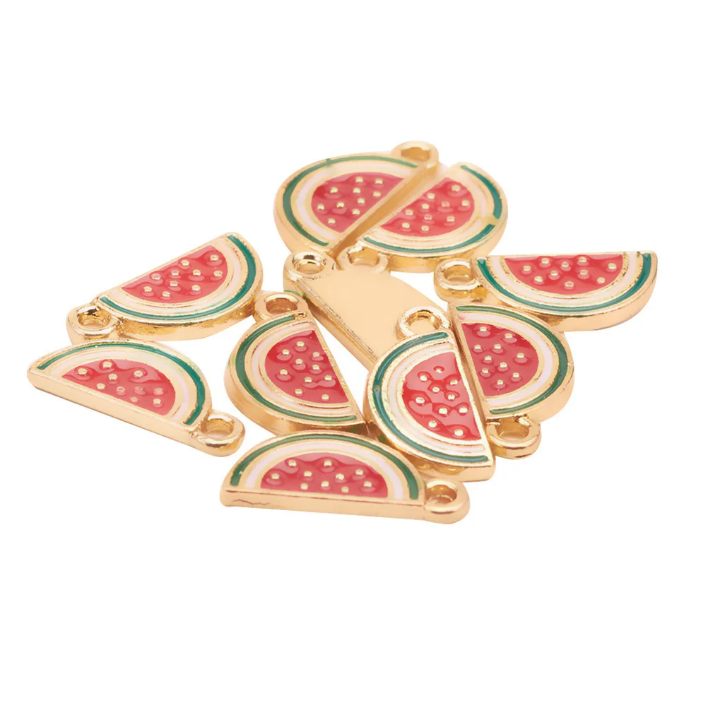 

Watermelon-shaped Pendant Jewelry Making Pendants Fashion Metal Charms Alloy Red