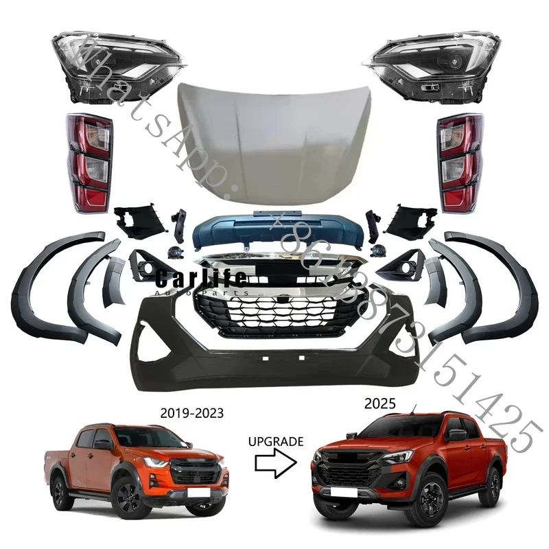 

Suitable Car Bumper Parts Dmax 2019 2020 2021 2022 2023, Conversion to V 2025 Model with Bumper, Grilles, LED Lights and