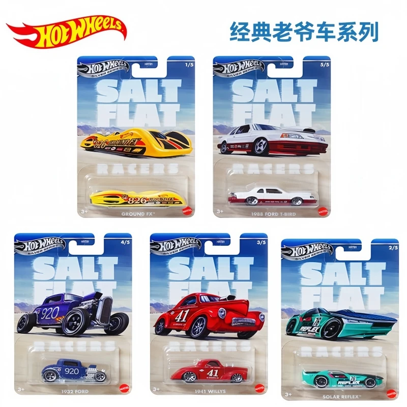 

Hot Selling Genuine Hot Wheels Car Retro Racing Salt Beach Racer Set Alloy Car Model Hrt81 Silver Label Children'S Birthday Gift