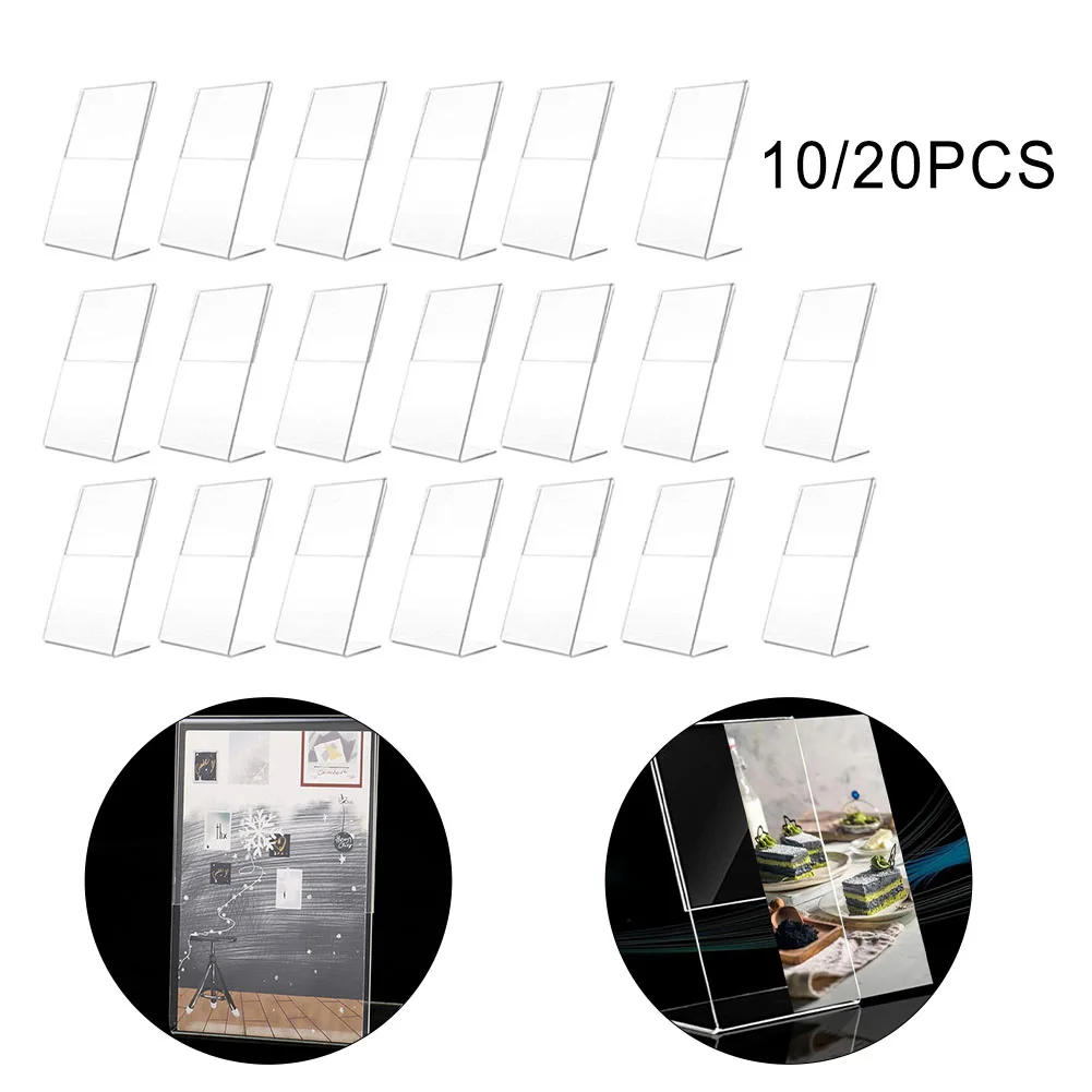 10/20 Pcs 10cmx15cm Transparent Acrylic Book Display Stand Desktop Book Holder Book Shelf Vertical Book Textbook Display Stand