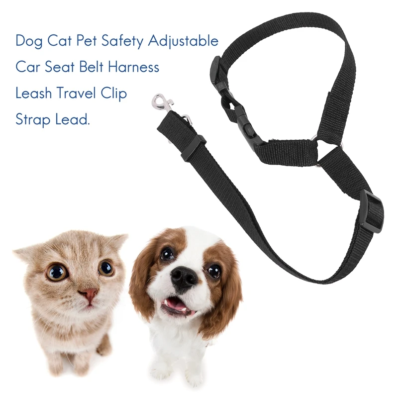 Dog Cat Pet Safety Adjustable Car Seat Belt Harness Leash Travel Clip Strap Lead-A51M