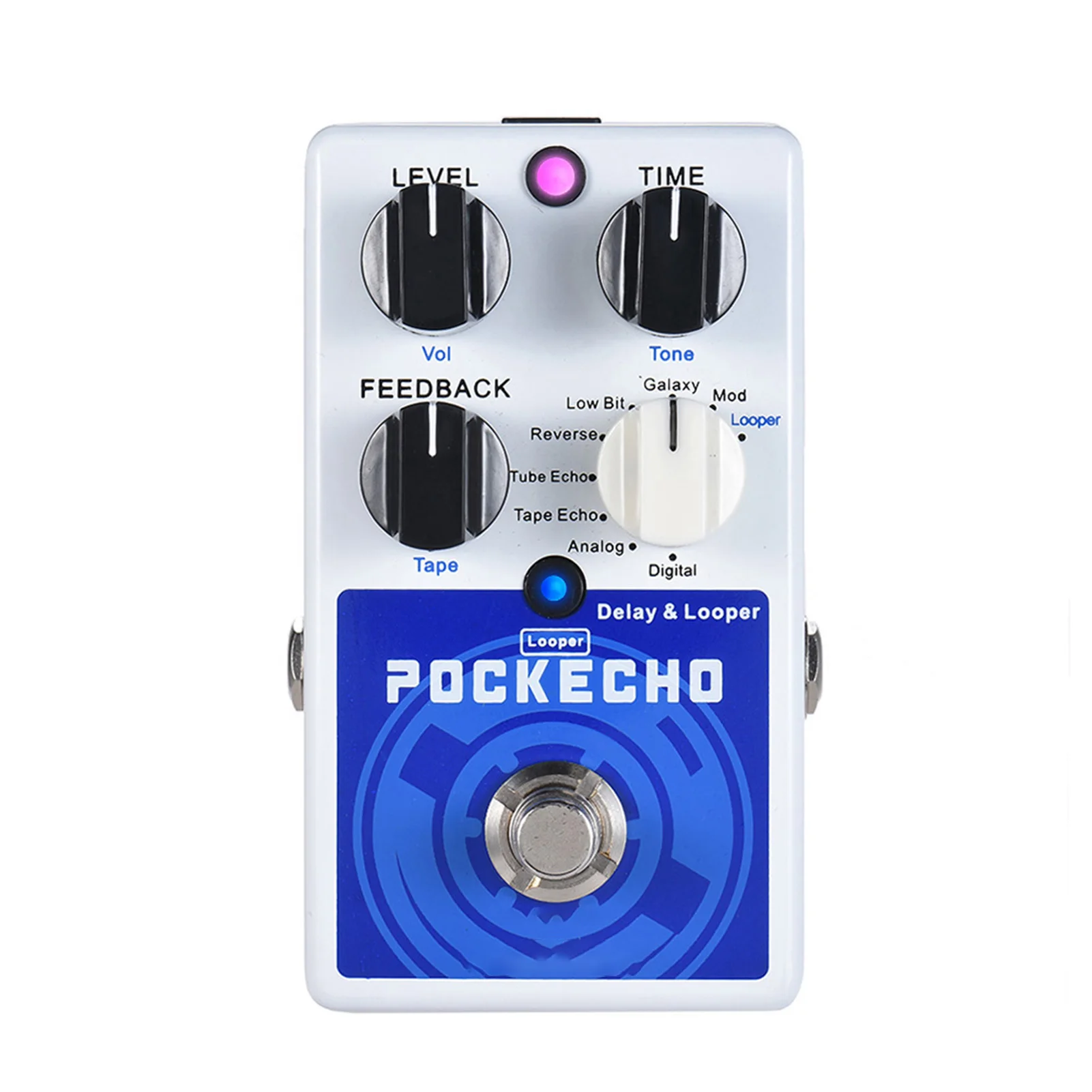 ammoon POCKECHO Guitar Effect Pedal Delay & Looper Pedal with 8 Delay Effects Max. 300s Loop Time Tap Tempo True Bypass Effects
