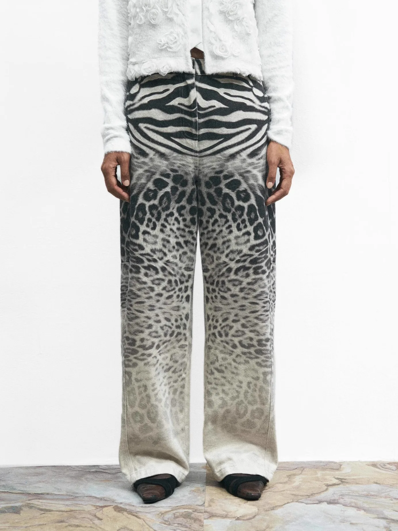 

adient повседневные прямые джинсы с леопардовым принтом, женские свободные джинсовые брюки, дизайн интерьера, осенний сезон, женские