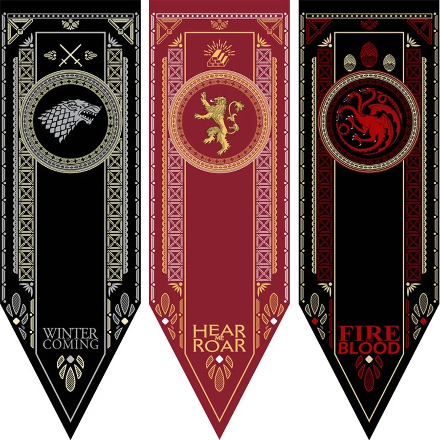 Fabric colored flag Party Decoration stark flag Families Home Decor Wolf Dragon Banner decorate A Song of Ice and Fire