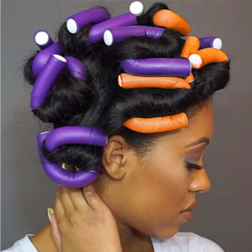 42Pcs Hair Curlers Rubber Soft Flexible Rollers for Damage Free Curling Overnight Natural Waves Saving Time Women Hair Styling