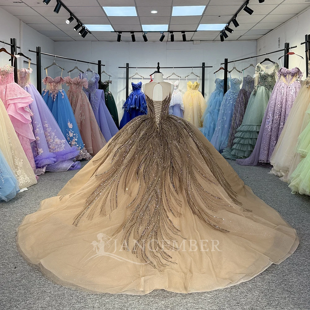 Quinceanera Dress Graduation Party Ball Gown 2025 Customized Shiny Lace Tiered Sweet Evening Dress vestidos de 15 quinceañera