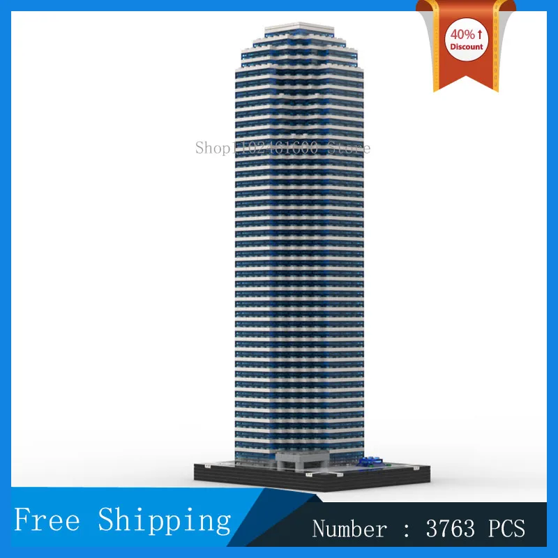 MOC مدينة شارع عرض بنة البلاز 1/650th مقياس نموذج بنة ناطحة سحاب الحديثة برج جمع لعبة الهدايا #4