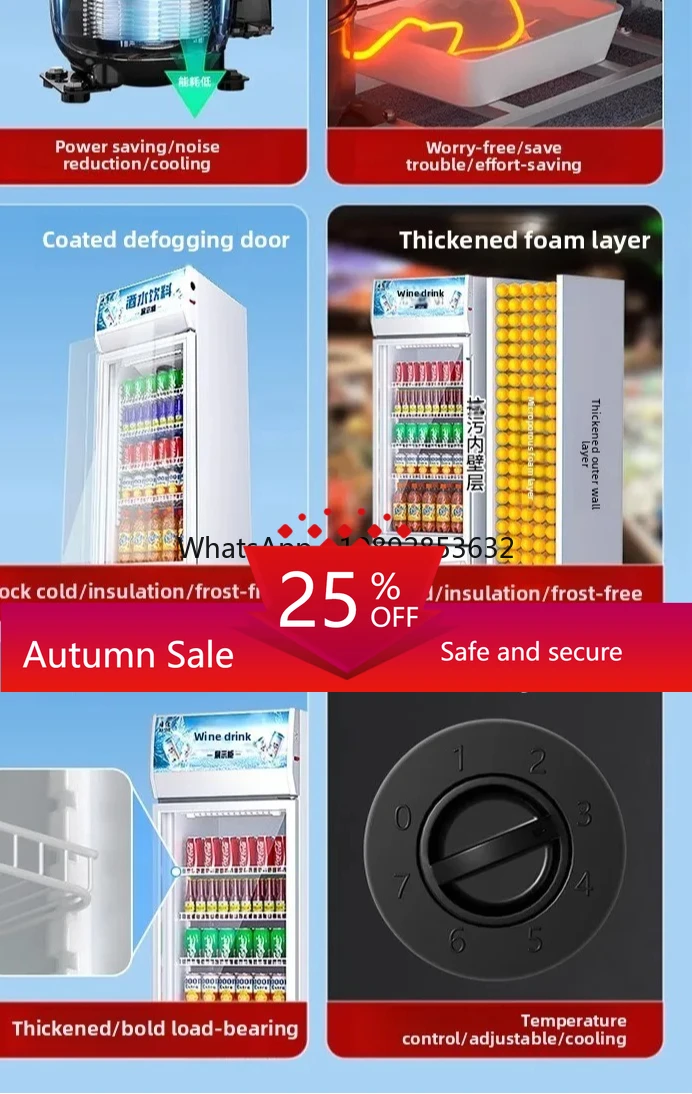 

refrigerated display cabinet fresh-keeping cabinet, single door cold air-cooled and frost-free refrigerator water cabinet