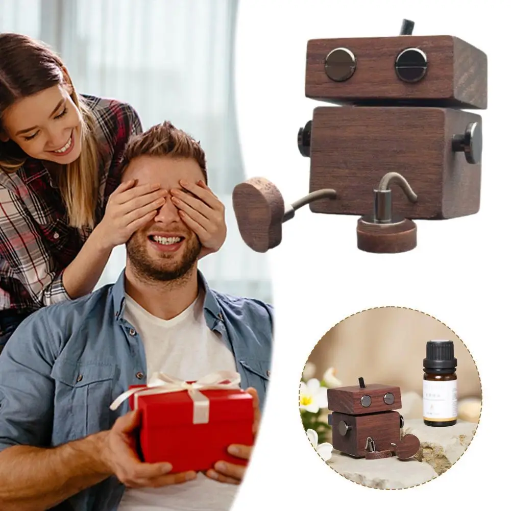 

Car Mounted Aromatherapy Wood Leg Shaking Robot Car Air Vent Ornament Handmade Wooden Man Figurine Car Figurine Toys Gift