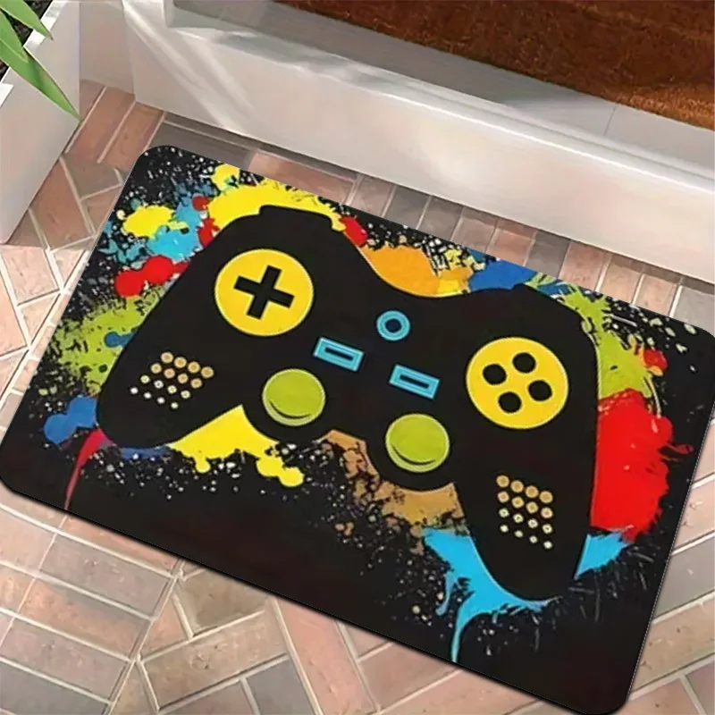 Graffiti Game Controller Rug – Vibrant Splash Design, Cool Mat for Gamer’s Room & Tech Decor
