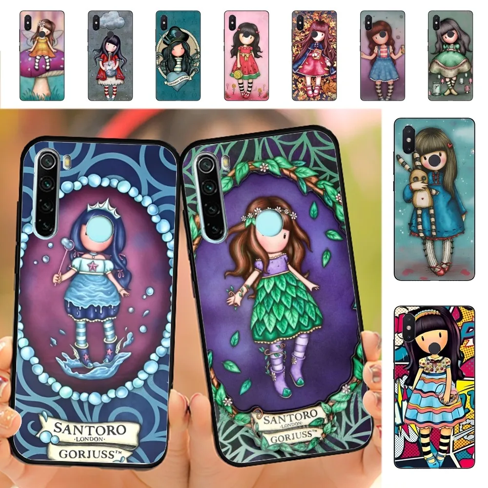 S-Santoro-Gorjuss Cute Cartoon Girl Phone Case For Redmi Note 4 X 5 A 6 7 8 T 9 9S 10 11 11S 11Epro Poco M3 pro