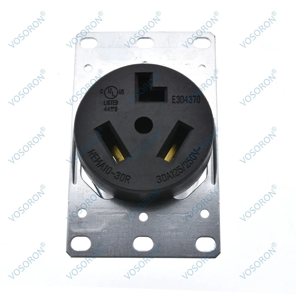 30 Amp Dryer Receptacle, Outlet for Electric Dryers, NEMA 10-30R, Residential Commercial Industrial Grade, 3-Pole, 3 Wire