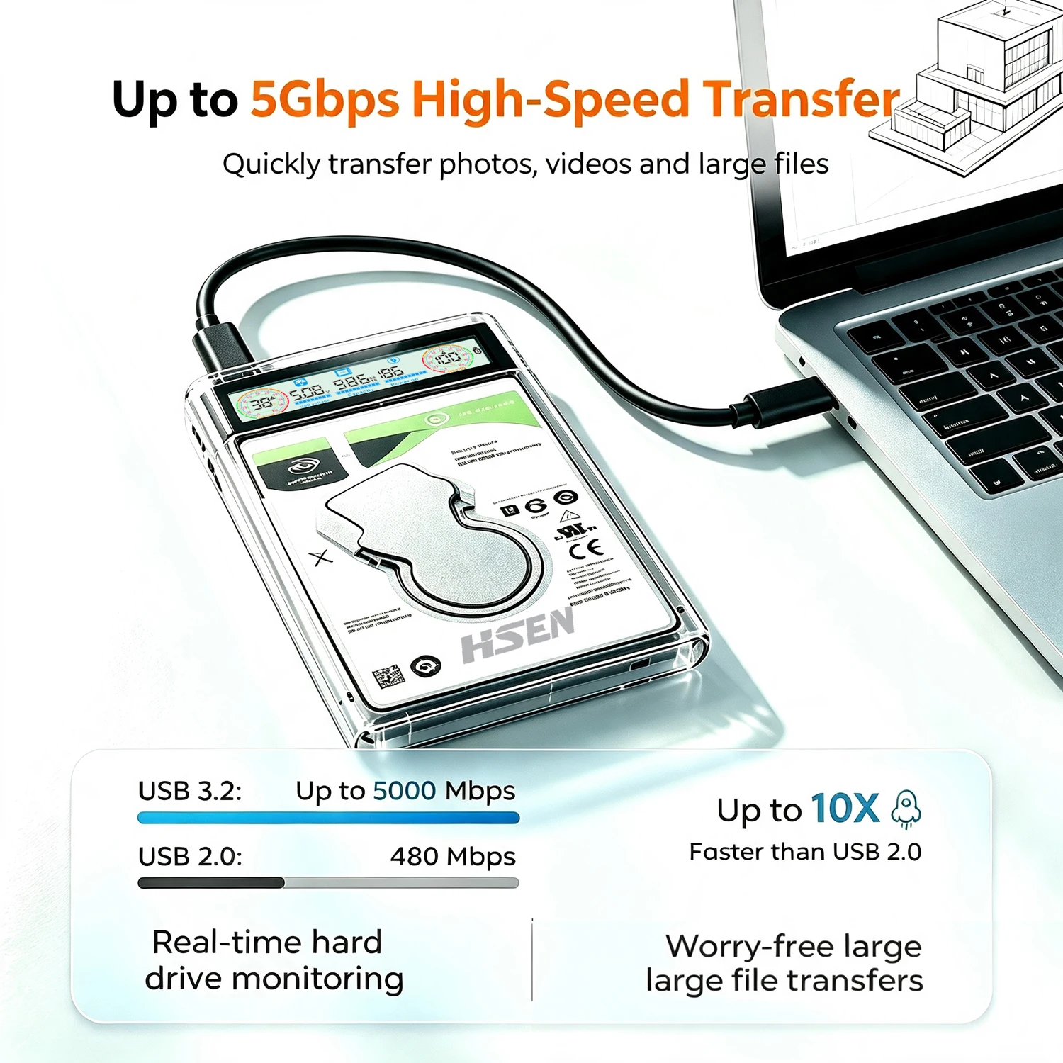 USB3.2 2.5インチ SATA HDD SSD エンク - Portable Ssd Enclosure のレビューと価格