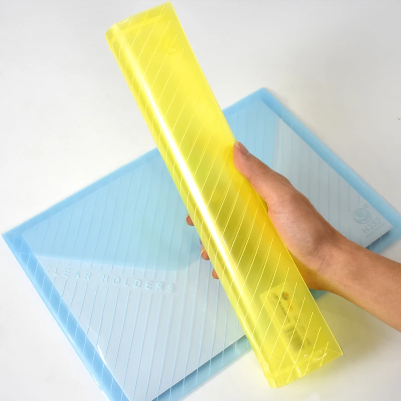 Buste per documenti impermeabili in PP trasparente addensato da 5 pezzi con tasche per documenti a scatto