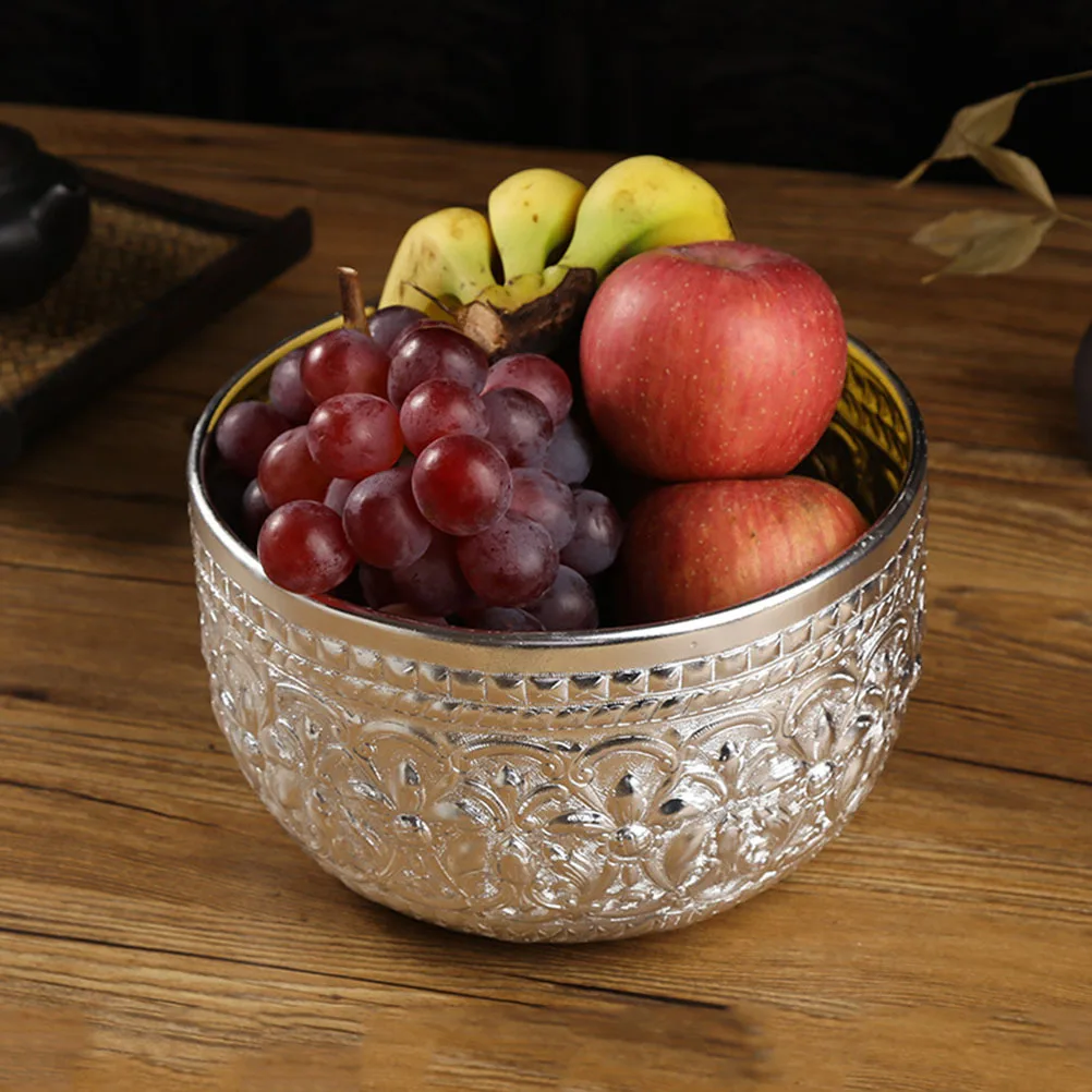 

Tin Bowl Thai Traditional Carved Design Smooth Surface Essential Oil Holder For Spa Massage Salon Decorative Storage Bowl