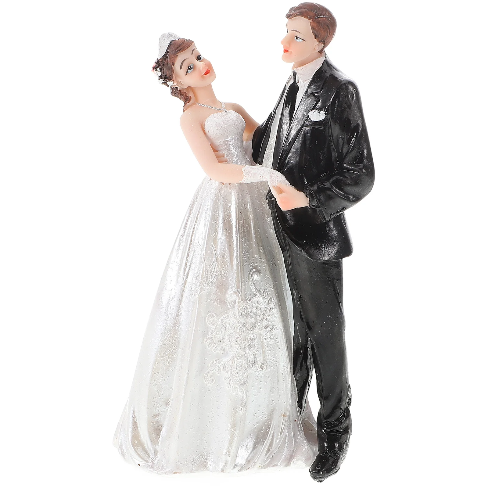 

European Style Resin Couple Statue Bride Groom Wedding Cake Topper Decorative Romantic Cake Decoration Wedding Adornment