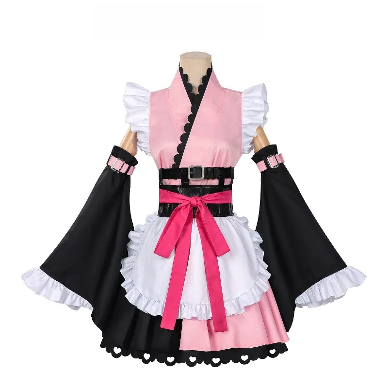

Komazawa Noi Cosplay Costume Women Japanese Style Cherry Blossom Print Shoulder Sleeve Uniform Suit Anime Party Rolepplay Outfit
