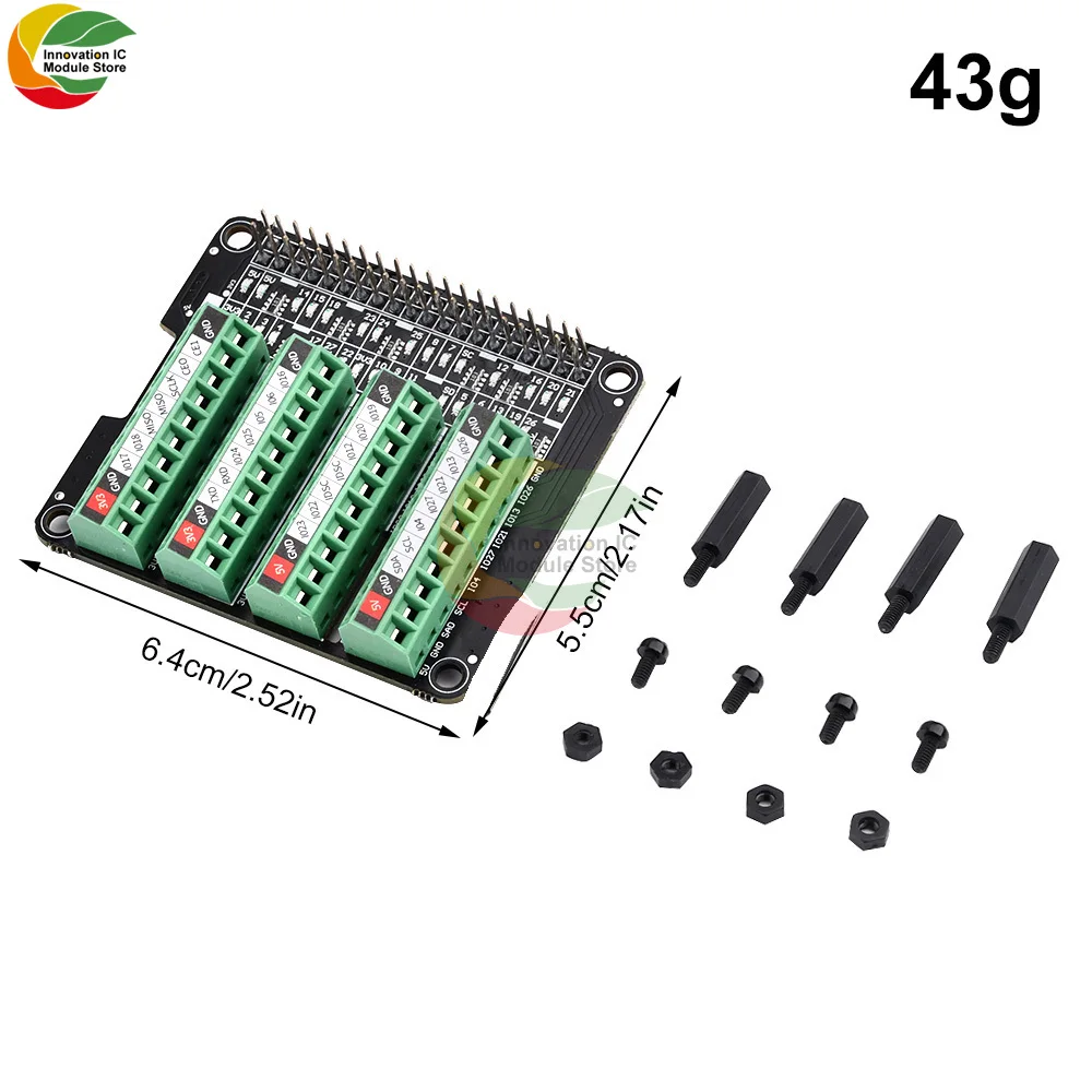 Imagem -03 - Ultra-pequeno Rpi Gpio Status Led & Terminal Bloco Breakout Placa Módulo para Raspberry pi